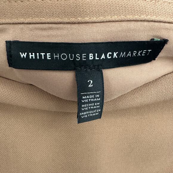 WHITE HOUSE BLACK MARKET Tan & Black Colorblock Skirt // 2 - Picture 5 of 12